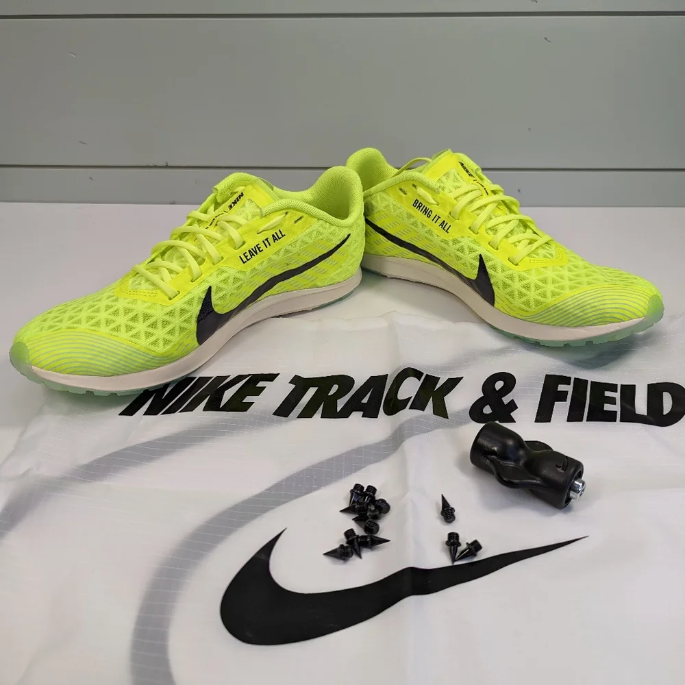 Nike Zoom Rival XC5 Volt Mint Foam Track Field Distance Spikes Shoes Men's 8.5